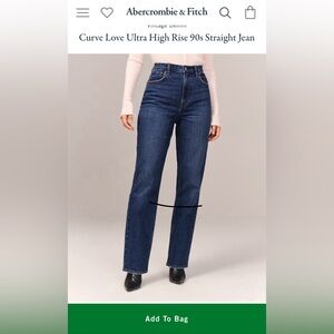Abercrombie Curve Love 90s Straight Jeans size 30 regular length